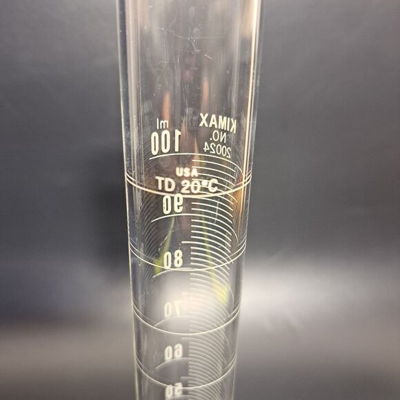 Kimble Kimax 100ml Lab Glass Graduated Cylinder No 20024 USA - Picture 5 of 8